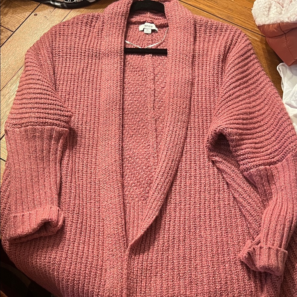 Kensie Dusty Rose Knit Cardigan